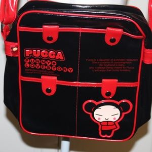 PUCCA VINTAGE Black and Red Crossbody Bag